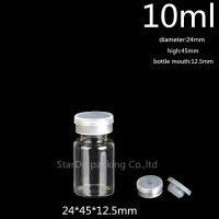 Free Shipping 100Pcs/lot Diameter 24mm 10ml 12ml 15ml Clear Injection Glass Vial With Flip Off Cap  1/3oz Glass Bottles Travel Size Bottles Containers