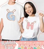 เสื้อยืดลาย อักษร G และ H Rabbit ผ้า Tk บางเบา สวมใส่ สบาย ไม่ยืด ไม่ย้วย สีสันสดใส