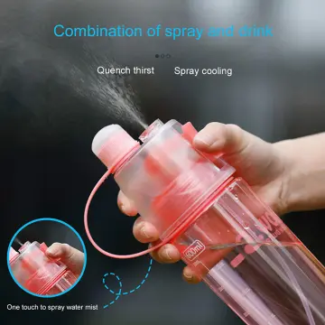 590ml Mist Spray Water Bottle Bicycle Drinking Spraying Water