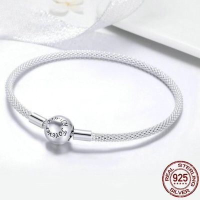 Authentic S925 Sterling Silver Personalized Fashion Womens Bracelet Eternal Love Simple Trend Original Jewelry Free Shipping