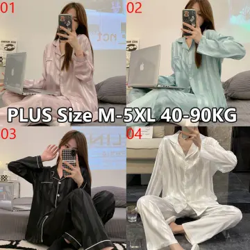 3XL-5XL Big Size 150KG Striped Satin Pajamas Set Men Autumn Spring Long  Sleeve Blouse and Pants Slik Night Wears for Man Pijama