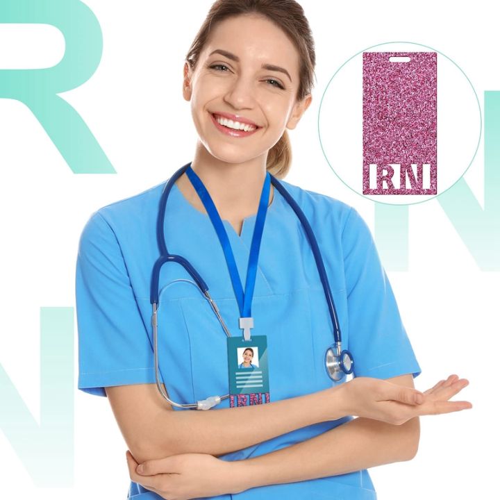 8-pcs-registered-nurse-rn-glitter-badge-5-7x11cm-badge-holder-rn-id-badge-card-for-nurse-coworkers-nursing-students