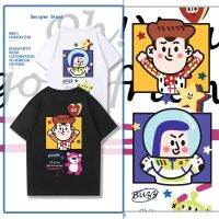 【ใหม่】เสื้อยืดสีขาวเสื้อยืดแขนสั้น พิมพ์ลาย Toy Story Buzz Lightyear Woody แฟชั่นฤดูร้อน สําหรับผู้ชาย และผู้หญิง 2022S-