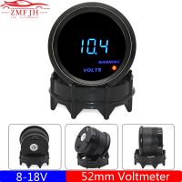 2 52mm Car Gauge Voltmeter Smoked Lens Volt Meter 8-18V Voltage for Universal Gasoline Car 12V Gauge Mount Holder Dash Pod