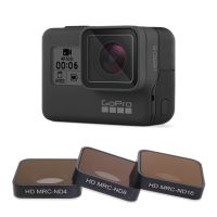 Hero5/6/7ตัวกรองแสงสำหรับกล้อง Cpl/uv/ND 4 8 16/แดง/ม่วงแดง/ฟิลเตอร์สีเหลืองสำหรับ Gopro Hero 5 6 7กล้องแอ็กชันสีดำ