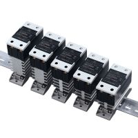 1Set 40A 60A 100A 120A Integral Rail Single Phase Solid State Relay With Heat Sink White Plastic Case SSR DC Control AC Relay