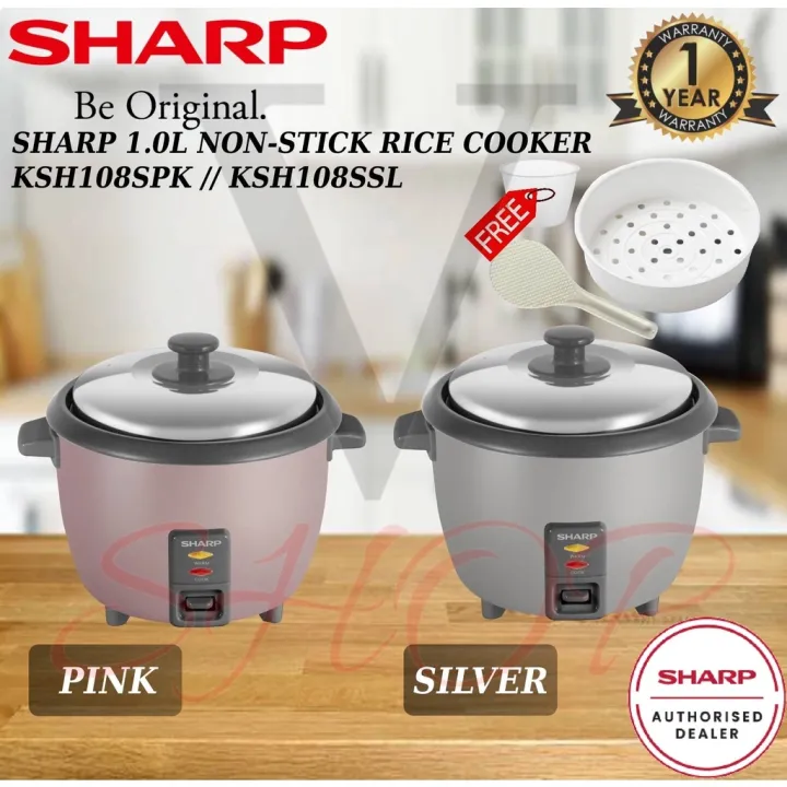 SHARP 1.0L NONSTICK INNER POT RICE COOKER KSH108SPK//KSH108SSL Lazada