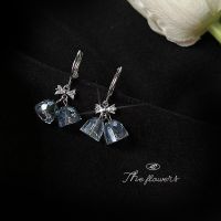 [COD] Glass crystal bell earrings micro-inlaid zircon hand-made design High-end fresh factory supply