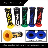 Universal 7/8 quot; 22mm Rubber Flame Handle Grips Dirt Bike Parts A Pair Flame Soft TPR Motorcycle Handlebar Hand Grips