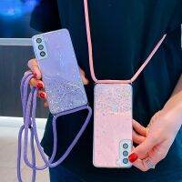 （A Boutique） Glitter สร้อยคอสำหรับ OPPO Realme 9 Pro Plus 9i 8i 8 GT ค้นหา X3 Lite Neo Reno 5 6 A54 A94 A95 Crossbody เชือกสายคล้อง