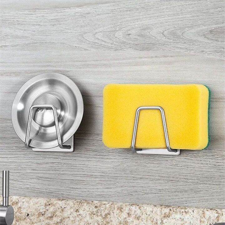 cc-sink-sponges-holder-adhesive-drain-drying-rack-wall-hooks-accessories-storage-organizer