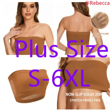 Plus Size 7xl Women Bras Non-slip Strapless Tube Top Wireless Push