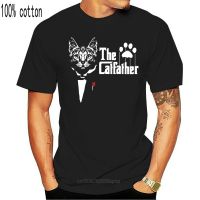 The Catfather T Funny Cats Dad Lover Short Sleeved Tshirt For Men Loose Tee