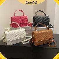 CHONGXI สีทึบทึบ กระเป๋าสะพายไหล่แบบสั้น หนังพียู กระเป๋า crossbody มีสไตล์ กระเป๋าแมสเซนเจอร์ ผู้หญิงผู้หญิงผู้หญิง