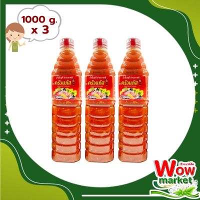 Kruanpat Sukiyaki Sauce Spicy Flavour 1000 g x 3 Bottles : ครัวนภัส น้ำจิ้มสุกี้-ย่างเกาหลี รสเผ็ด 1000 กรัม x 3 ขวด