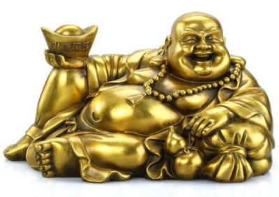 คอลเลกชันทองเหลืองจีนแกะสลักหยวน Bao ความมั่งคั่งมะระกระเป๋าคางคกมีความสุขหัวเราะ M Aitreya รูปปั้นพระพุทธรูปที่สวยหรูรูปปั้นขนาดเล็ก ~