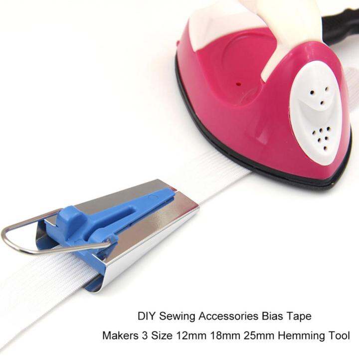 ผู้ผลิตเทปอคติ3ขนาด12มม. 18มม. 25มม. Hemming Quilting เครื่องมือจักร