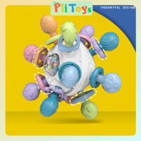 ลูกบอลของเล่นทารกแบบเขย่าสำหรับกัดเล่นด้วยมือของ PliToys Manhattan สำหรับเด็กเล็กสามารถต้มได้ของเล่นเพื่อการศึกษาฝึกให้จับเด็กทารก