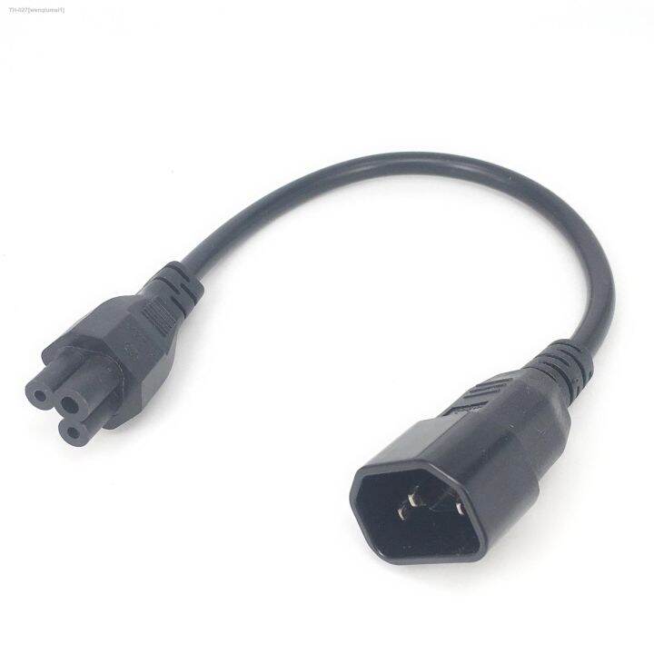 black-20cm-copper-10a-250v-standart-iec320-c14-male-to-c5-female-ups-pdu-apc-laptop-power-conversion-wire