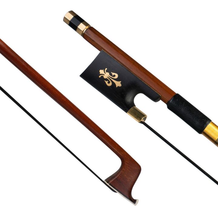 lommi-advanced-violin-bow-4-4-size-ipe-violin-bow-round-stick-black-horsehair-ebony-frog-fleur-de-lis-inlay-brass-accessories