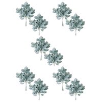 40Pcs Artificial Flocked Lambs Ear Leaves Stems Faux Lambs Ear Branches Picks Greenery Sprays for Vase Bouquet Wreath