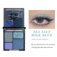 ❐△ Dark Smoky Blue Eyeshadow Shadow Palette Cool Tone Matte Pearl Fine Glitter Punk Metallic Smoky Eye Shadow Cool Tone Cosmetics