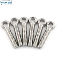 QINXUXU 6PCS 304สแตนเลสสตีล แหวนสกรูสำหรับยก M6x40mm ทนทานสำหรับงานหนัก สลักเกลียวตา อเนกประสงค์อเนกประสงค์ เงินสีเงิน สลักเกลียวแบบห่วง ที่ยึดสำหรับยึด