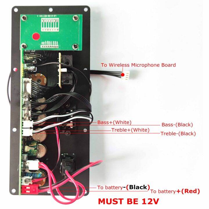 บอร์ดเครื่องขยายเสียง12v-บอร์ดลำโพงเต้นรำสี่เหลี่ยมรองรับบลูทูธ-aux-tf-card-u-disk-บันทึกลำโพง6-12นิ้ว