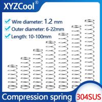 Return Compressed Spring Machine Coil Pressure Release Stainless Steel Damping Compression Spring Wire Diameter 1.2mm 10piece