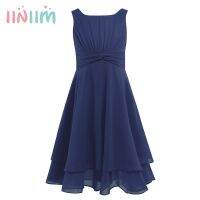 【Ladies shop】 Iiniim Baby GirlsChiffon KnottedDress สำหรับเด็ก39; S งานเลี้ยงวันเกิด Vestidos SummerDresses สำหรับสาวๆ