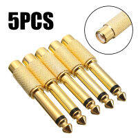 BBYES 5pcs 6.35mm 1/4" Male Mono Plug To RCA Female Jack Audio Adapter Connector TS