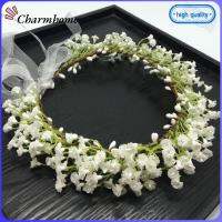 CHARMHOME ที่คาดผมดอกไม้เครื่องประดับอุปกรณ์ทำผมใหม่มงกุฏสวมศีรษะ Babysbreath เจ้าสาว Corolla Headwear ผ้าดอกไม้มงกุฎ