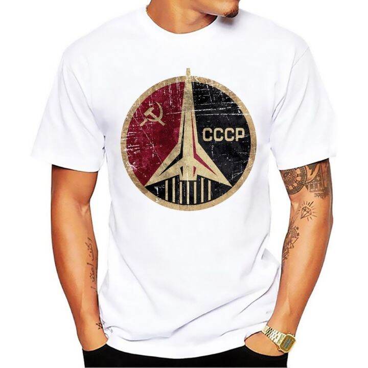 feb-cccp-soviet-union-space-exploration-plan-yuri-gagarin-retro-badge-t-shirt-homme-summer-new-white-casual-interkosmos-men-tshirt