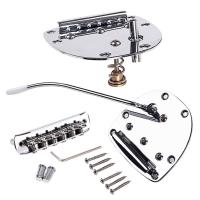 ชุด Jembatan Gitar ชุด Jembatan Tremolo Logam Untuk Sesori Pengganti Mustang Jazzmaster