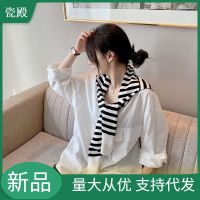 Hot sell Take a small shoulder cape han edition knitting striped tie shawl female summer plus neck scarf age season air conditioning room