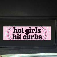 Hot Girls Hit Curbs สติ๊กเกอร์ติดรถยนต์คำตลกสำหรับตกแต่งหน้าต่างกันชนสติ๊กเกอร์แพ็คอุปกรณ์ภายนอกสติ๊กเกอร์ไวนิลกันน้ำ