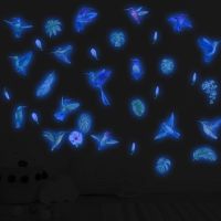 ZZOOI Luminous Flower Bird Wall Stickers For Kids Rooms Nursery Bedroom Wall Decor Wallpaper Home Decortion Glow In The Dark Stickers