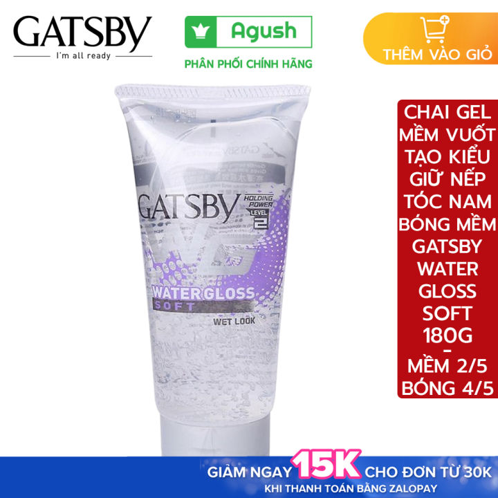 Chai gel mềm vuốt tạo kiểu giữ nếp bóng tóc nam mềm Gatsby Water Gloss Soft
