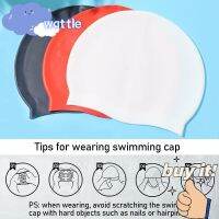 【health】 ✧WATTLE✧ Waterproof Swimming Cap Adult Children Kids Protect Ears Shower Caps Ultra thin Silicone Durable Bathing Long Hair/Multicolor