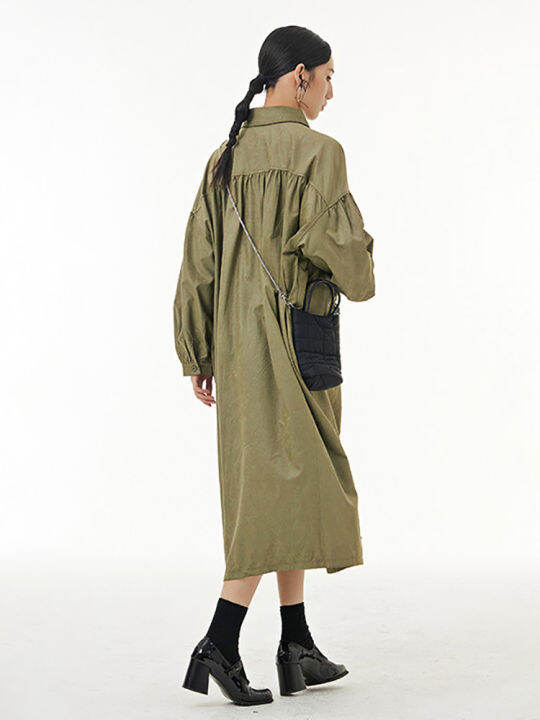 xitao-dress-simplicity-solid-color-long-sleeve-shirt-dress