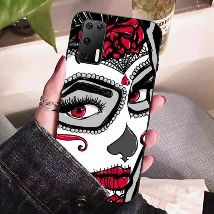 mexican-catrina-skull-girl-phone-case-for-samsung-a51-a30s-a52-a71-a12-for-huawei-honor-10i-for-oppo-vivo-y11-cover-phone-cases