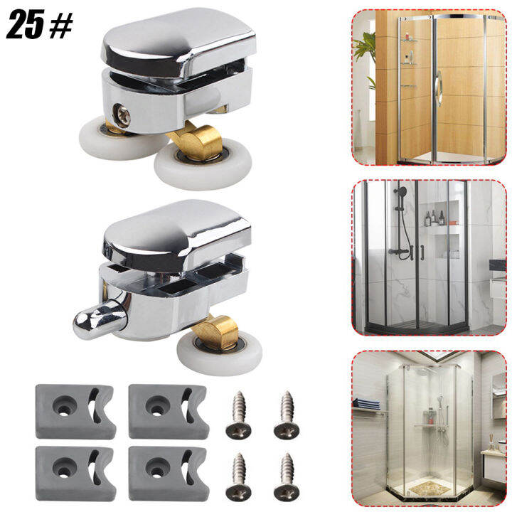 LazaraMall 2 Pieces Bathroom Shower Door Rollers Top Bottom Replace