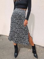 【CC】✁  New Leopard Print Split Skirt Fashion Skirts for Zip Female