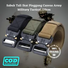 TERMURAH Rhodey Tali Ikat Pinggang Pria Sabuk Army Military Tactical Gesper  Metal 120 cm