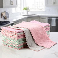 10PCS Kitchen Towel Double-sided Dish Cloth Is Non-oily Scouring Pad for Cleaning Super Absorbent Microfiber Cleaning Cloth