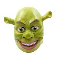 【▤】 laozizuishuai สีเขียว Shrek Latex S ภาพยนตร์คอสเพลย์สัตว์ปาร์ตี้สมจริง Masquerade Prop ชุดแฟนซีปาร์ตี้ Halloween