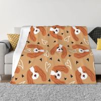 Cavalier King Charles Spaniel Blanket Warm Fleece Soft Flannel Cute Dog Throw Blankets for Bedroom Sofa Home Autumn