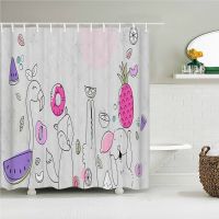 Funny Cartoon Printed Shower Curtains Cute Fox Animals Waterproof Polyester Frabic Bathtub Home Decor Bathroom Curtain Cortina