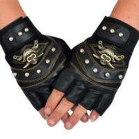 Fashion Women Punk Leather Men Motorcycle Fingerless Driving