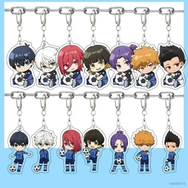 XP Blue Lock Keychain Anime Keyring Acrylic Cute Bag Pendant Cartoon Yoichi  Bachira Key Chain Gifts PX